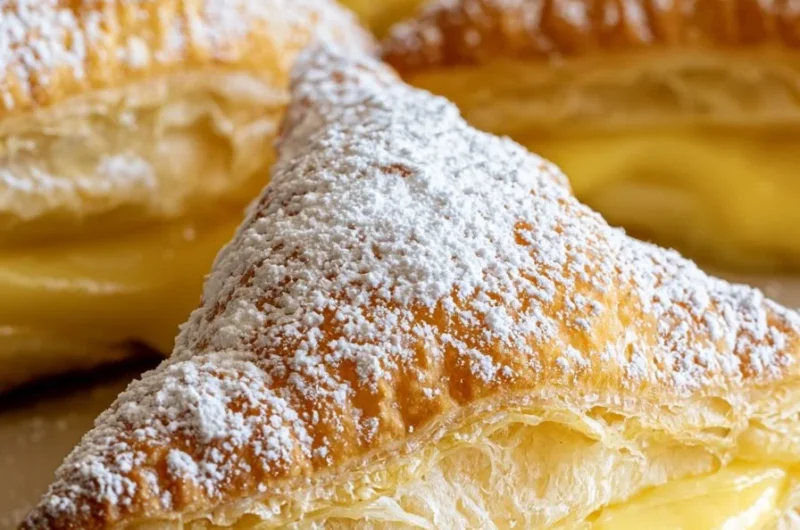 Creamy puff pastries filled with rich custard on a plate