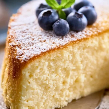Creamy ricotta tart served on a rustic table for brunch