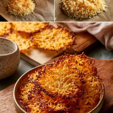 Crispy cheese chips made with few ingredients, healthy snack option.
