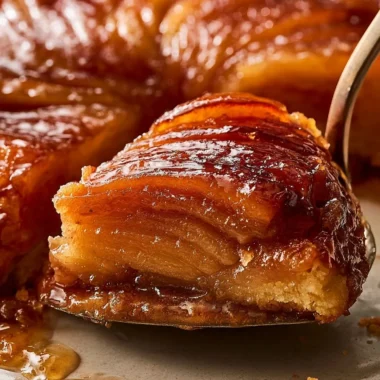 Golden Apple Tarte Tatin with caramelized apples and pastry crust