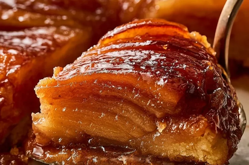 Golden Apple Tarte Tatin with caramelized apples and pastry crust