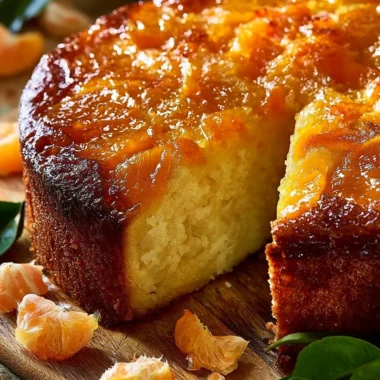 Moist Mandarin Matera Cake topped with mandarin slices and icing