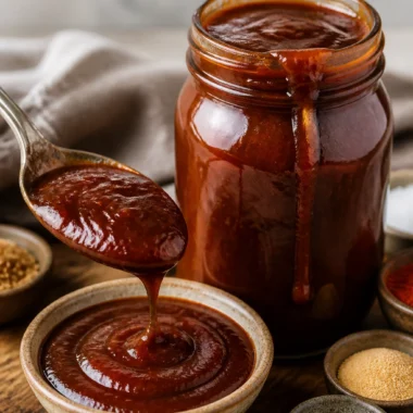 Best homemade BBQ sauce recipe in a jar, perfect for grilling and barbecuing.