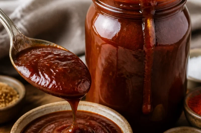 Best homemade BBQ sauce recipe in a jar, perfect for grilling and barbecuing.