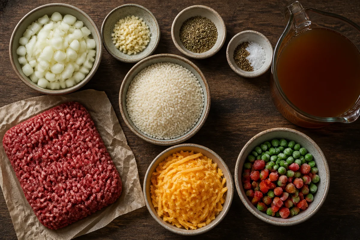 One-Pan Beef Rice Casserole