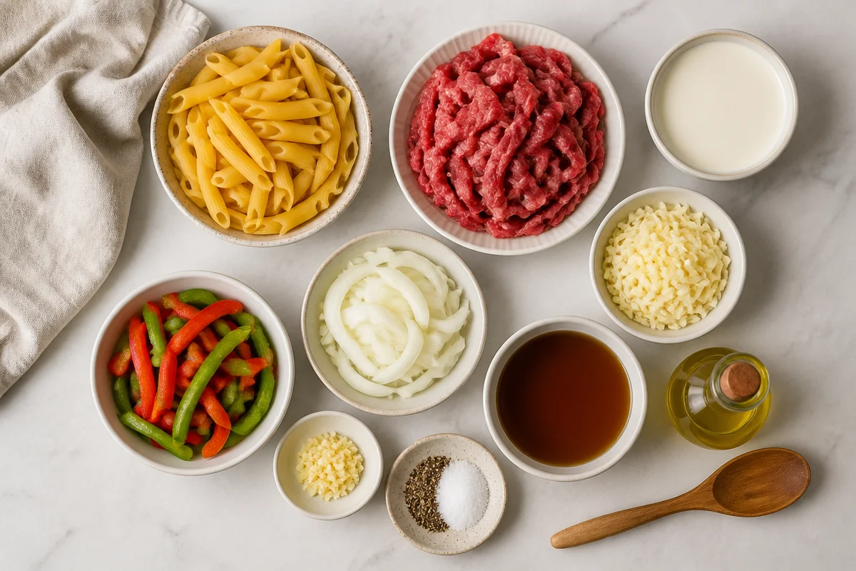 Philly Cheese Steak Pasta