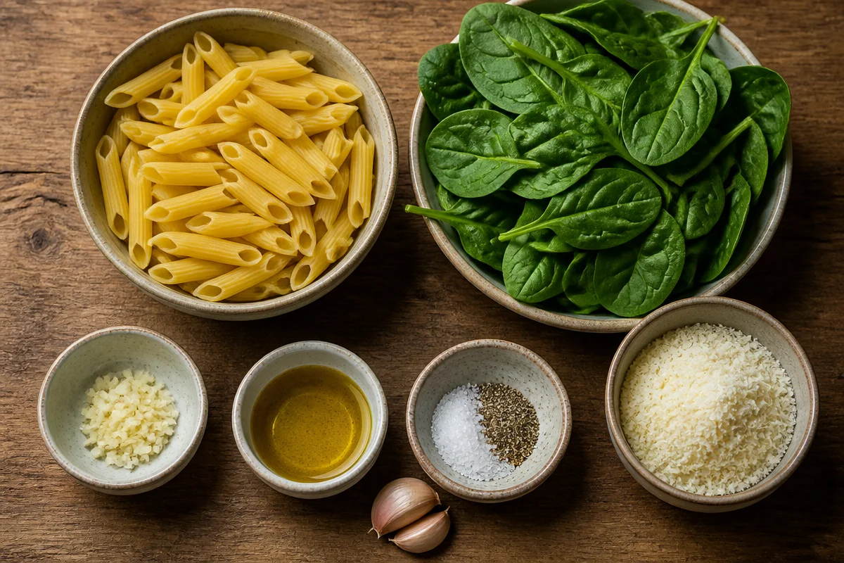 Spinach Pasta With Parmesan